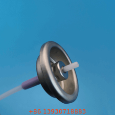 Zilveren aërosolklep met knop actuator voor 0,1-0,2 ml/s