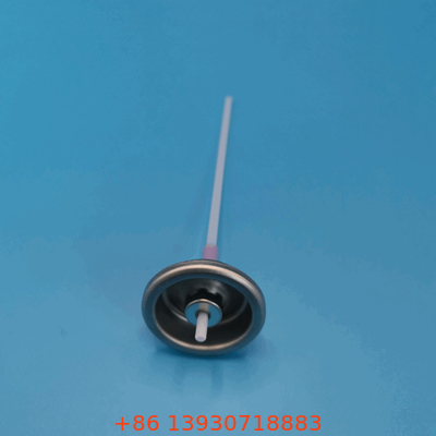 Zilveren aërosolklep met knop actuator voor 0,1-0,2 ml/s