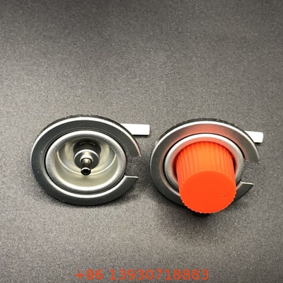 Zwarte kleur camping gas butane gas klep met tinplate en PP materiaal in zwart handvat