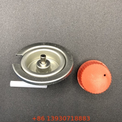 Zwarte kleur camping gas butane gas klep met tinplate en PP materiaal in zwart handvat