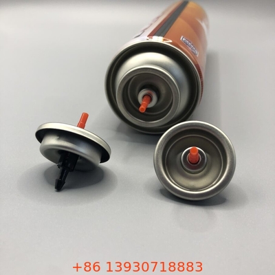 Hervulbare gasopvulklep met plastic butane gasstam Rood