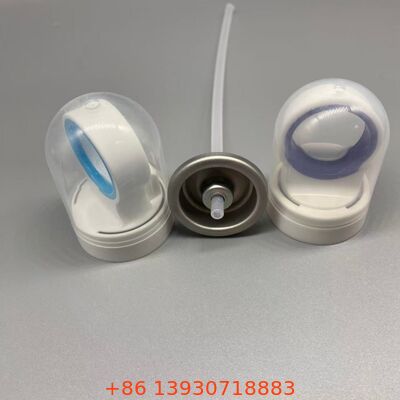 Aerosolventiel voor zonnebrandcrème met hygiënisch deksel-lekkerdicht afdichting en 360 graden werking voor zonnebeschermingsspray