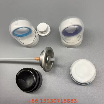 Aerosolventiel voor zonnebrandcrème met hygiënisch deksel-lekkerdicht afdichting en 360 graden werking voor zonnebeschermingsspray