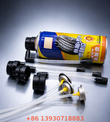 Een inch tinplate klep constructie aerosol klep en actuator systeem met aanpasbare actuator voor banden opblazer en afdichtingsmiddel toepassingen