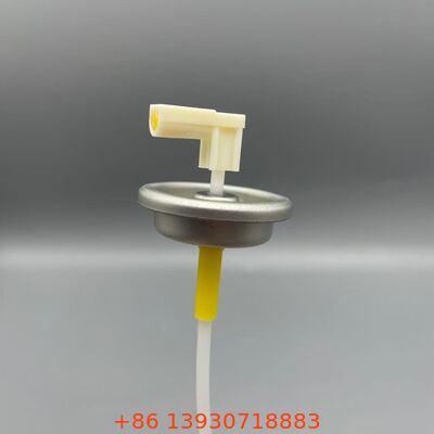 Air Freshener Metered Valve, L Shape Actuator Metered Valve, Aerosol Metered Valve met L-stuk voor geursproeiverpakkingen, Precise Room Geur Dispensing Component